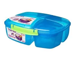 Sistema Lunch - Triple split Lunchbox - 2 liter - blauw/ groen