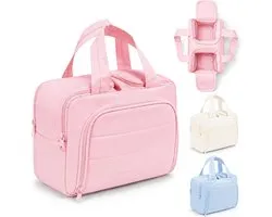 4 In 1 Toilettas - Waterdichte Toilettas - Handzame multifunctionele toilettas - Teistoilettas - Toilettas Dames - Toilettassen - Toilettas Maschio - Voor Natte En Droge Artikelen/Groot Volume/Met Handvat - Voor cosmetica - 22x15x3cm - Roze