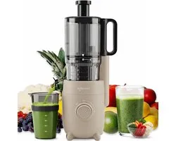 Safecourt Kitchen Slow Juicer - krachtige motor [Pre-cutter & Cold-press technologie] - eenvoudige reiniging - BPA-vrij - sapcentrifuge Beige