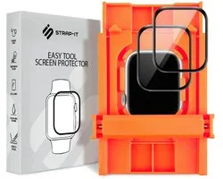 Strap-it 2-pack Screenprotector met Easy Tool screen protector display bescherming – geschikt voor Apple Watch Series 7 / 8 / 9 (45mm)