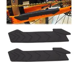 Inova Plus - Kettingbescherming stickers voor MTB fietsframe - set van 2 stuks - zwart siliconen - mountainbike horizontale bescherming