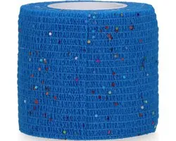 Excellent Bandage Animal - Verband voor dieren - Zelfklevend - Elastisch - 5 cm x 2.3-4.5 m - Glitter - Blauw