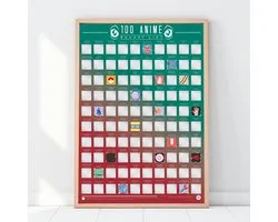 Gift Republic Bucketlist Scratch Poster - 100 Anime Films & Series
