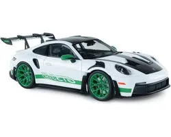 Solido Porsche 911 GT3 RS 2024 1:18 Die-Cast Tribute to Carrera RS Pack, modèle de collection en métal, blanc, avec socle en plastique, boîte vitrine
