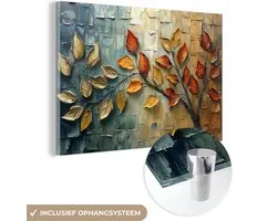 MuchoWow® Tableau sur verre 90x60 cm - Tableau sur verre acrylique - Arbre - Abstrait - Nature - Art - Photo sur verre - Décoration murale salon - Décoration murale chambre - Peintures
