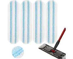 4-pack, dweilpadvervanging geschikt voor O Cedar H2prO mopsysteem, dweilkopvervanging geschikt voor O-Cedar/Vileda H2prO, machinewasbaar, herbruikbare padvervanging voor diepe reiniging