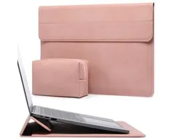 Housse pour ordinateur portable de 15 à 16 pouces avec support pour MacBook Pro 16 M5/M4/M3/M2/M1 Pro/Max 2026-2019, XPS 15, MacBook Pro 15 2015-2012, Samsung Galaxy Book Pro/Flex 15, Rose