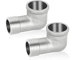 2pcs 90 Degree 304 Stainless Steel Angle, 1/2" IG/AG Stainless Steel Pipe Angle, DN15 Pipe Angle Adapter, 1/2 Inch - ShopVlot