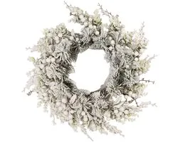 Clayre & Eef Kerstkrans Ø 50 cm Groen Wit Kunststof