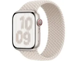 Loop solo en nylon tressé compatible avec Apple Watch Band 42 mm/44 mm/45 mm/49 mm Bracelet de sport pour femme homme – Bracelet de sport élastique en nylon tissé pour iWatch Series 8 7 6 5 4 3 2 1 SE Ultra – Taille S – Starlight