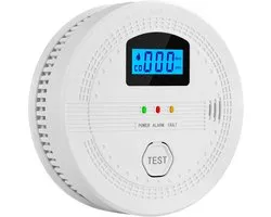 Rook- en koolmonoxidemelder in één - Brandalarm - Rookmelder - Slimme koolmonoxidemelder - Werkt op batterijen - Geschikt voor thuis, op reis of in een camper, draagbaar, digitaal display- Batterijen niet inbegrepen- (1 stuk)