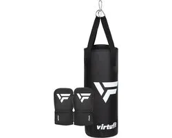 Ensemble de Kickboxing VirtuFit Junior – Sac de Boxe & Gants de Boxe - Set de Boxe pour Enfants - Kickboxing & Boxing - 8KG - Noir