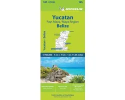 Michelin Zoom 185 Wegenkaart Yucatan en Maya Regio