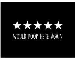 Affiche 80x60 cm - Quotes - Would poop here again - Humor - Zwart - Dicton - Affiches - Décoration murale salle de bain - Décoration murale WC - Accessoires décoratifs - Décoration murale toilettes