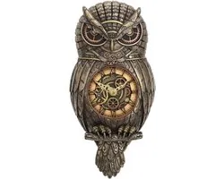 Veronese Design - Steampunk Steampunk Uil Slinger Wandklok - (hxbxd) ca. 32cm x 16cm x 6cm
