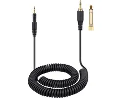carmdering - Câble de remplacement pour casque Audio-Technica - Câble audio spiralé - Câble enroulé - Extensible jusqu'à 4,5 mètres - Connecteurs plaqués or - Cuivre pur et PVC premium - Système Twist-Lock - Qualité sonore sans bruit - 1 pièce