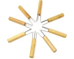 Support pour épis de maïs - Barbecue Grill - 8 pièces - BBQ - lavable au lave-vaisselle - Manche en bois - Support pour épis de maïs - Brochette de maïs - Luxe, Handgemaakt et durable - pour pique-nique en outdoor , BBQ, camping, réunion de famille