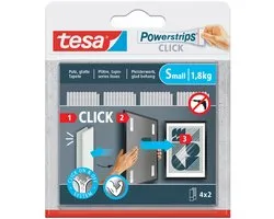 tesa Powerstrips CLICK klittenband strips LARGE, wit