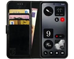 Rosso Element Geschikt voor Nothing CMF Phone 2 Pro | Wallet Book Case | Portemonnee Hoesje | 3 Pasjes | Magneetsluiting | Stand Functie | Zwart
