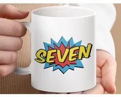 Mug numéro 7, Mug BD, Numéro de super-héros, Cadeau d'anniversaire, Tasse Fun , Cadeau geek, Art BD, Mug geek, Humour nerd, Numéro 7, 7