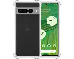 Hoesje - Geschikt voor Google Pixel 7 Pro - Sterk & Shockproof - Siliconen Shock Case - Hoes Cover - Telefoonhoes - Transparant