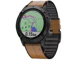 Bracelet Sport en cuir FFO2World QuickFit 26 mm pour Montres connectées Garmin – Compatible avec Garmin Fenix ​​5X (Plus), Fenix ​​6X (Pro), Fenix ​​7X (Pro/ Sapphire/ Solar), Fenix ​​8X (51 mm), Enduro (1/2/3) – Cuir – Marron
