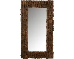 J-Line miroir Syma - bois/verre - noir/naturel - large - 100 x 180 cm