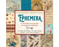Ephemera Patterned Paper Pack (64 Double-Sided Sheets, 32 Unique Designs, 160 GSM Heavyweight Paper): A Curious Collection of Vintage Designs