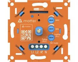 KlikAanKlikUit - Variateur rotatif intégré MAWD-250 avec prise en charge Matter et 433 - LED 100 W, halogène 250 W