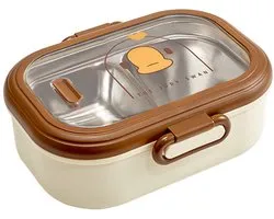 RVS Lunchbox - Lunchbox - Lunchbox volwassenen - 950 ml Bentobox met Vakjes - Luchtdicht - Lunchbox Kinderen- Ideaal voor School, Werk en Reizen