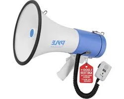Megaphone met Sirene - Luidspreker Bullhorn - Evenementen Aankondigen - Verstelbaar Volume - 1200 meter bereik - Grijs