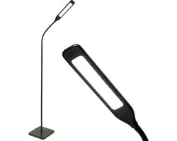 Lampadaire LED sur LifeGoods - Salon et chambre - Dimmable - Commandes tactiles - 3000-6000K - Col flexible - 165 cm - Zwart