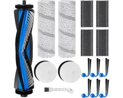 Reserveonderdelen accessoireset voor Ecovacs Deebot X11 OmniCyclone robotstofzuiger, 1 hoofdborstel, 4 filters, 2 mop-reinigingswals, 6 zijborstels, 2 basisstationfilters, 1 reinigingsborstel