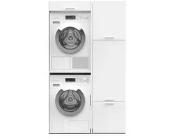 Washcab® Wasmachine Kast - Droger Verhoger - Wasmachine Ombouw - Droger op wasmachine Wit - Stack Set 1