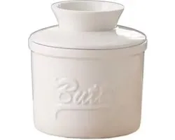 Boterbel Wit - Botervloot - Boterpot Watergekoelde Botervloot Met Waterlijn - Keramische Boterbel Voor Smeerbare Boter - Cadeau Voor De Keuken - Keuken Accessoires - Keuken Tools - Franse Botervloot - Butter Bell - Butter Crock