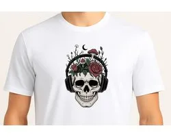 Black Flora Co - T Shirt - DarkBotanical - SkullArt - Gothic - MetalAesthetic - ModernGoth - MoonAndBones