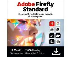 Adobe Firefly Standard - 12 maanden/1 apparaat - Meertalig - PC/Mac Download