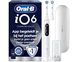 Oral-B iO 6N Elektrische Tandenborstel - Wit - inclusief Reisetui, Opzetborstelhouder en extra Opzetborstel