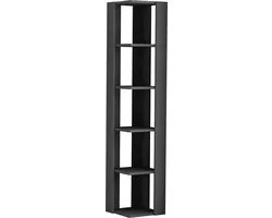 Bibliothèque d'angle Hocuspicus HOCUS PICUS à 5 niveaux avec plusieurs options de couleurs - 161 x 34 x 34 cm - Meuble de salon - Montage facile - Rangement de livres - Vitrine (Anthracite)