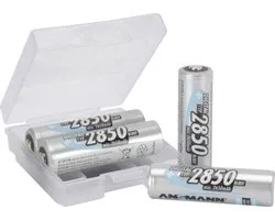 Ansmann Digitale NiMH oplaadbare batterij Mignon AA Type 2850, min. 2650 mAh, 1,2 Volt, 4-pack inclusief batterijdoos, perfect voor digitale camera's en apparaten met hoge prestaties