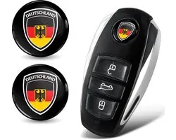2 x Ø14mm 3D Key Emblem Stickers for Remote Control Car Moto Logo Key Badge Tuning Germany Flag KS 186 - ShopVlot