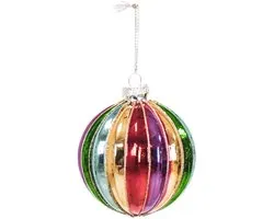 HOUSEVITAMIN Ornament – Boule de Noël en Verre – 8 x 8 cm – Multi Colour La Tendance de l'Année !