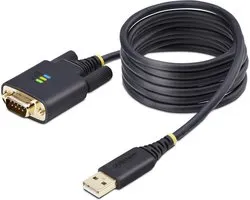 StarTech 2m USB naar Serieel Adapter Kabel, COM Retention, FTDI, USB-A naar DB9 RS232, LED Indicators, Verwisselbare DB9 Schroeven / Moeren