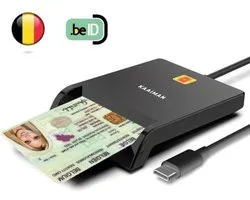 Kaaiman® eID Kaartlezer USB-C – eID Kaartlezer België – Lecteur de carte eID – eID Kaartlezer – USB C – EID Kaartlezer identiteitskaart – Identiteitskaartlezer – ID Reader – Windows/Mac/Linux – Plug&Play – Universeel