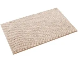 Tapis de bain - Tapis de bain antidérapant - Tapis de bain en chenille - Tapis de bain absorbant - Lavable - 40*60 cm - Tapis décoratif pour la maison - Absorbant - Doux - Adapté pour baignoire/douche/sol de salle de bain - Beige