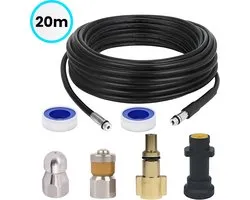 Tuyau d'égout Somstyle 20 mètres adapté aux nettoyeurs haute pression Kärcher K2, K3, K4, K5, K6, K7 et Lavor - Set de nettoyage de tuyau de vidange