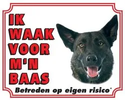Hollandse Herder Waakbord - Ik waak voor mijn baas