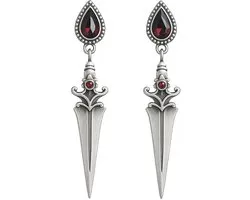 Lapi Toys - Boucles d'oreilles gothiques - Dagger d'oreilles punk - Dague - Métal - Argent