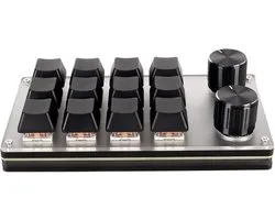 SnelShoppen - USB Mini Key Keyboard - DIY Programmeerbaar Toetsenbord met 12 Toetsen - Mechanisch Gaming Macro Keyboard - Ergonomisch Ontwerp met Rood