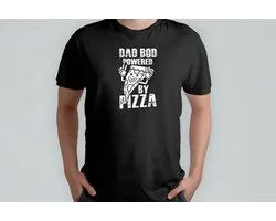 Dad Bod Powered By Pizza - T Shirt - BestDadEver - DadLife - SuperDad - DadJokes - BestePapa - PapaLeven - SuperPapa - PapaGrapjes